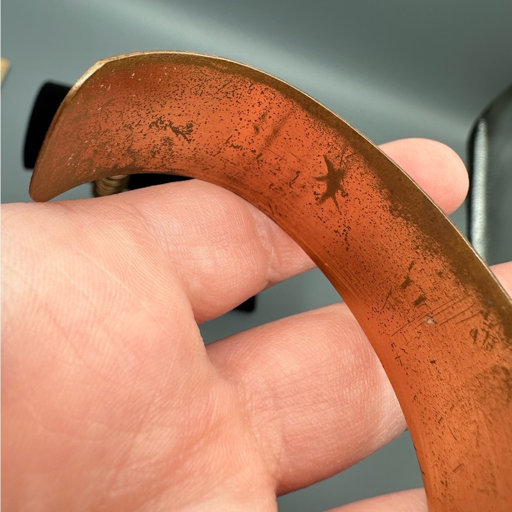 Lot of 2 VTG Copper Cuff Bracelets Adjustable Modernist & Boho Styles - Picture 10 of 13